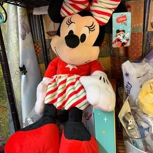 Disney Minnie Mouse Holiday Plush in Red and Green
